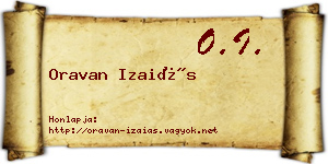 Oravan Izaiás névjegykártya